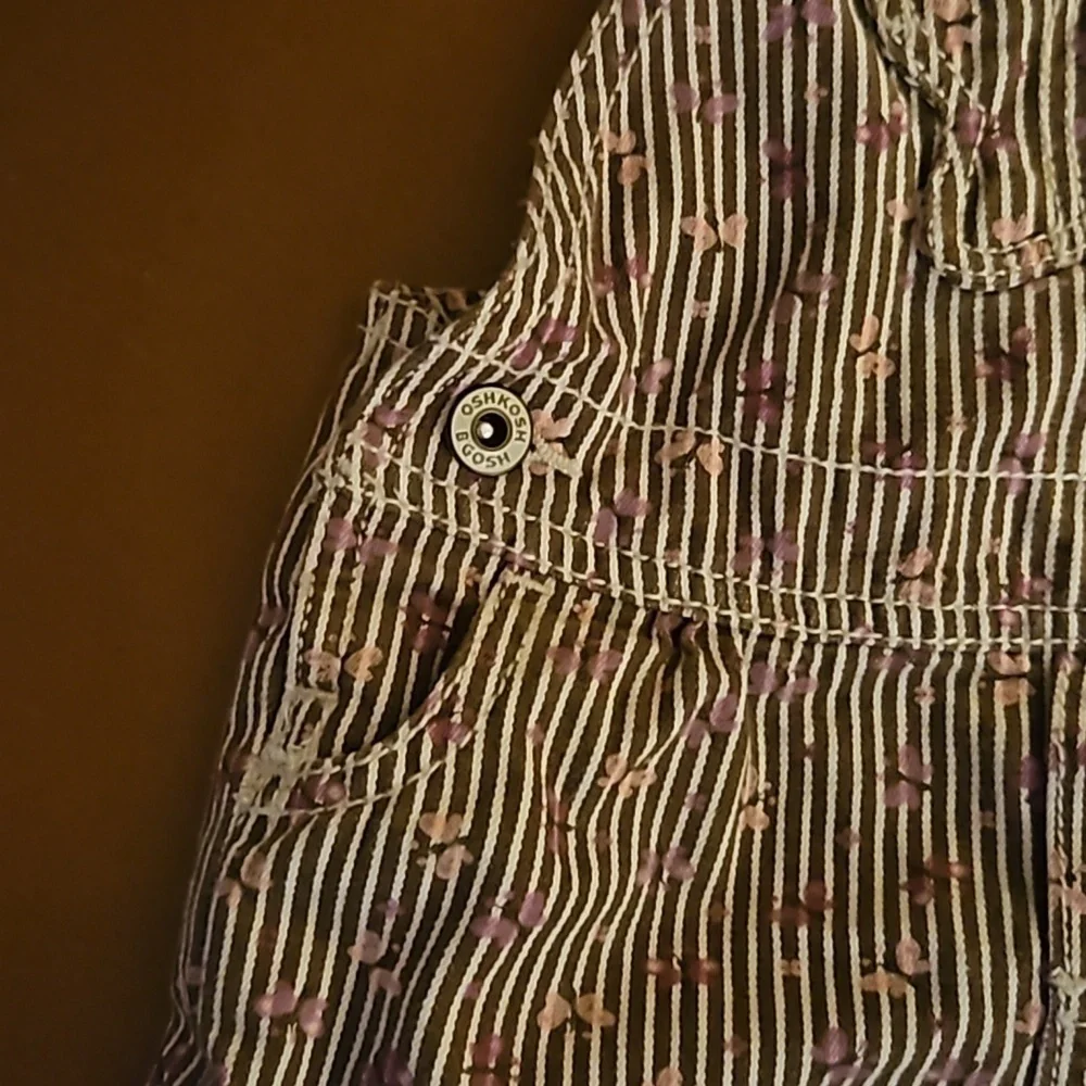 VTG OSHKOSH B'GOSH Striped Butterfly Denim Overalls